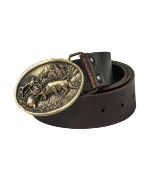 Leather Belt with Two Deer Motif