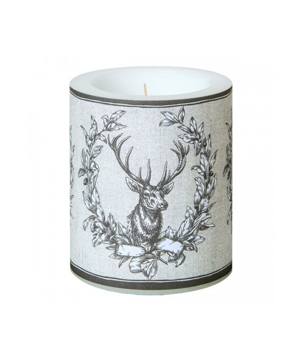 Candle with deer application