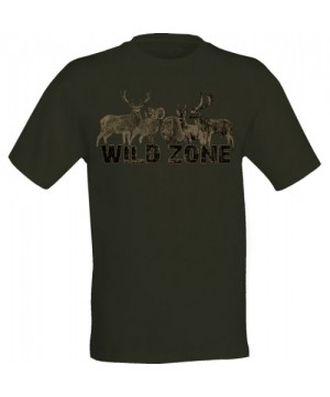T-Shirt with Wild Animal Print (Dark Green)