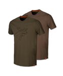 Harkila graphic t-shirt 2-pack (Willow green/Slate brown)