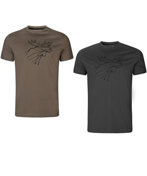 T-shirt HARKILA graphic 2-pack Brown granite/Phantom